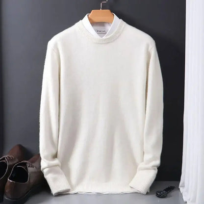 Men's Wool Cashmere Sweater O-Neck Pullovers Knitted Sweaters Autumn Winter Long Sleeve High-End Jumpers Tops Knitwear Male 3XL