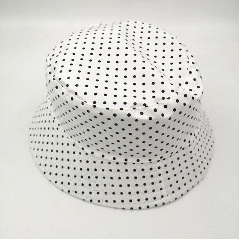 New Reversible Waterproof Bucket Hat For Women Rain hat Fishing Dot  Caps Hat  Two Side Cap Female H3