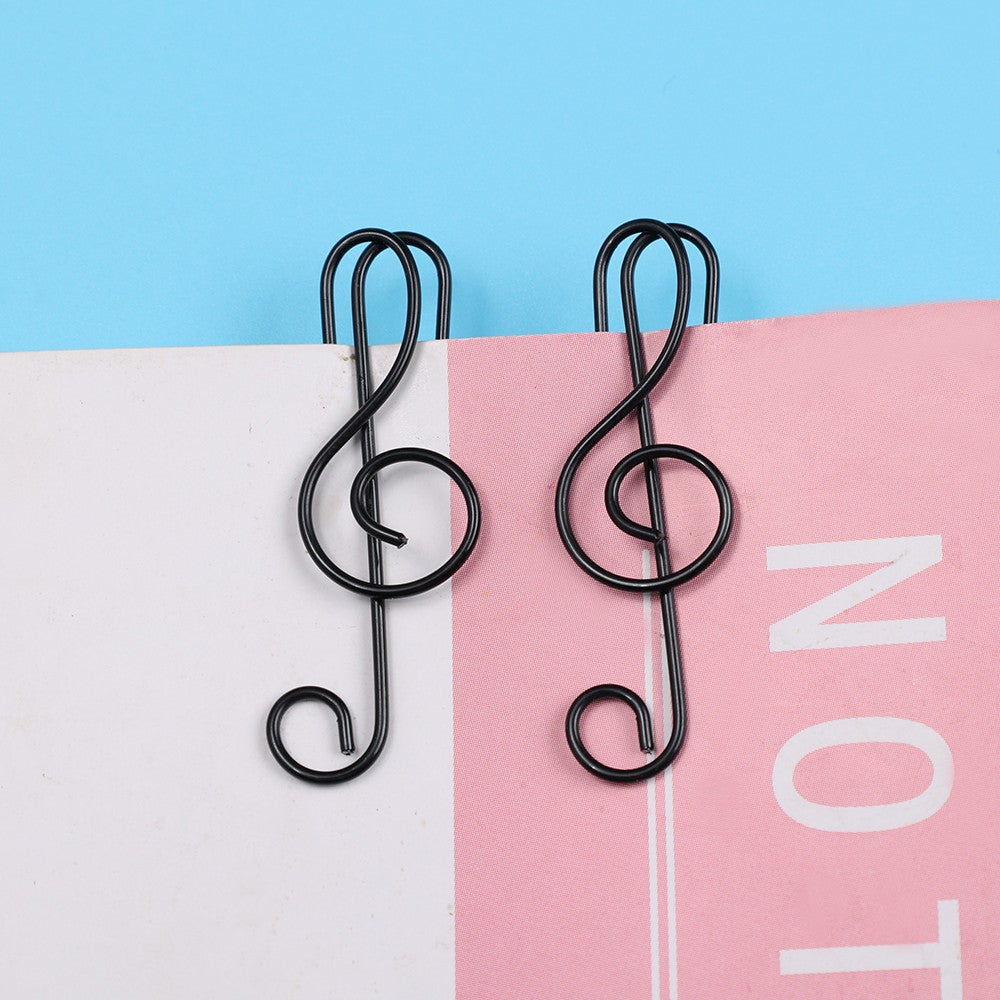 Metal Creative Music Note Shaped Creative File Clamp Paper Clips Bookmark Holder Paper Decorative Clip for Office School Home