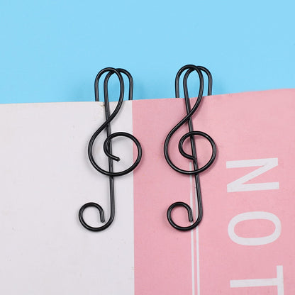 Metal Creative Music Note Shaped Creative File Clamp Paper Clips Bookmark Holder Paper Decorative Clip for Office School Home