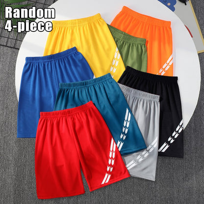 1/4 Piece Children's Fashion Printing Quick-drying Breathable Shorts Boy Running Basketball Football Joker 5 Pants Student Beach