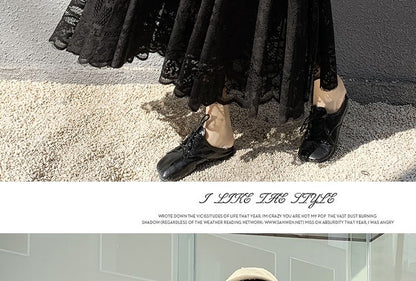 Plus Size plus Size Lace Hollow out f Skirt mid Waist Long Sle Fairy Skirt A-Line Umbrella Skirt Trendy Women's Clothing