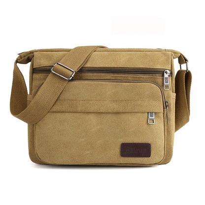 1 men's retro canvas crossbody bag, casual travel shoulder bag, outdoor sports shoulder bag with adjustable shoulder strap