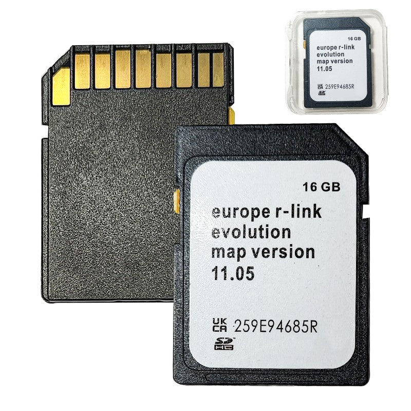 The European version of the GPS SD card works with Renault Cars R-Link 11.05 259E94685R  GPS Maps Satellite Navigation SD