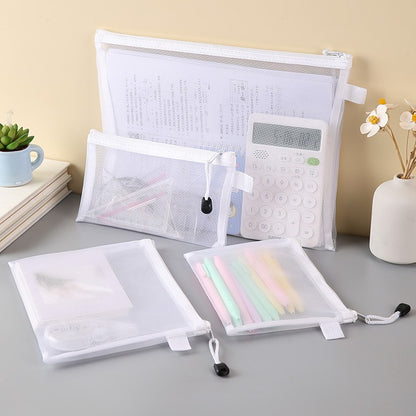 Mesh Zipper File Bag Toy storage bag building block puzzle sub-package bag children  zipper transparent finishing storage box