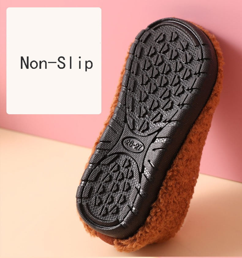 Evshine Curly Plush Children Shoes Super Warm Boys Girls Cotton Shoes Comfortable Casual Fuzzy Shoes Non-Slip Kids Cotton Shoes
