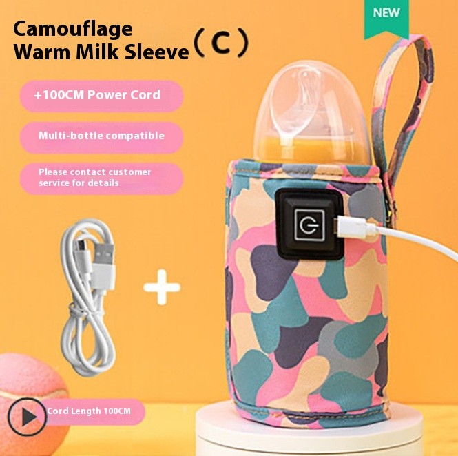 Cartoon Warm Milk Cover Three-level Heating Constant Temperature Bottle Cover Portable Universal Baby Bottle Insulation Cover