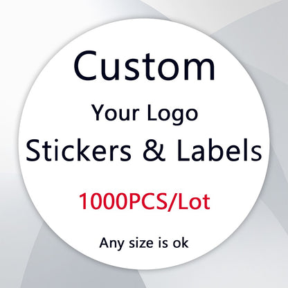 1000PCS Custom Stickers Customize Logo Business Name Thank You Stickers Personalized Packaging Labels Design Your Own Stickers