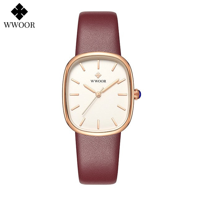 WWOOR New Reloj Fashion Women's Bracelet Watch Luxury Brand Elegant Dress Quartz Clock Waterproof Top Ladies Wristwatch Gift Box