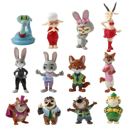 12 unidades/conjunto Zootopia 2 Boneco de Ação de Brinquedo Judy Rabbit Nick Fox Série Anime Estatueta Presentes de Natal para Fãs