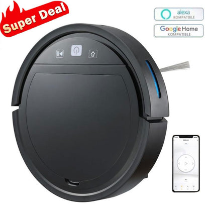 Robô Aspirador de Pó 2500PA Smart Controle Remoto Sem Fio Recarga Automática Aparelho de Limpeza Varredura de Chão Aspirador de Pó Para Casa