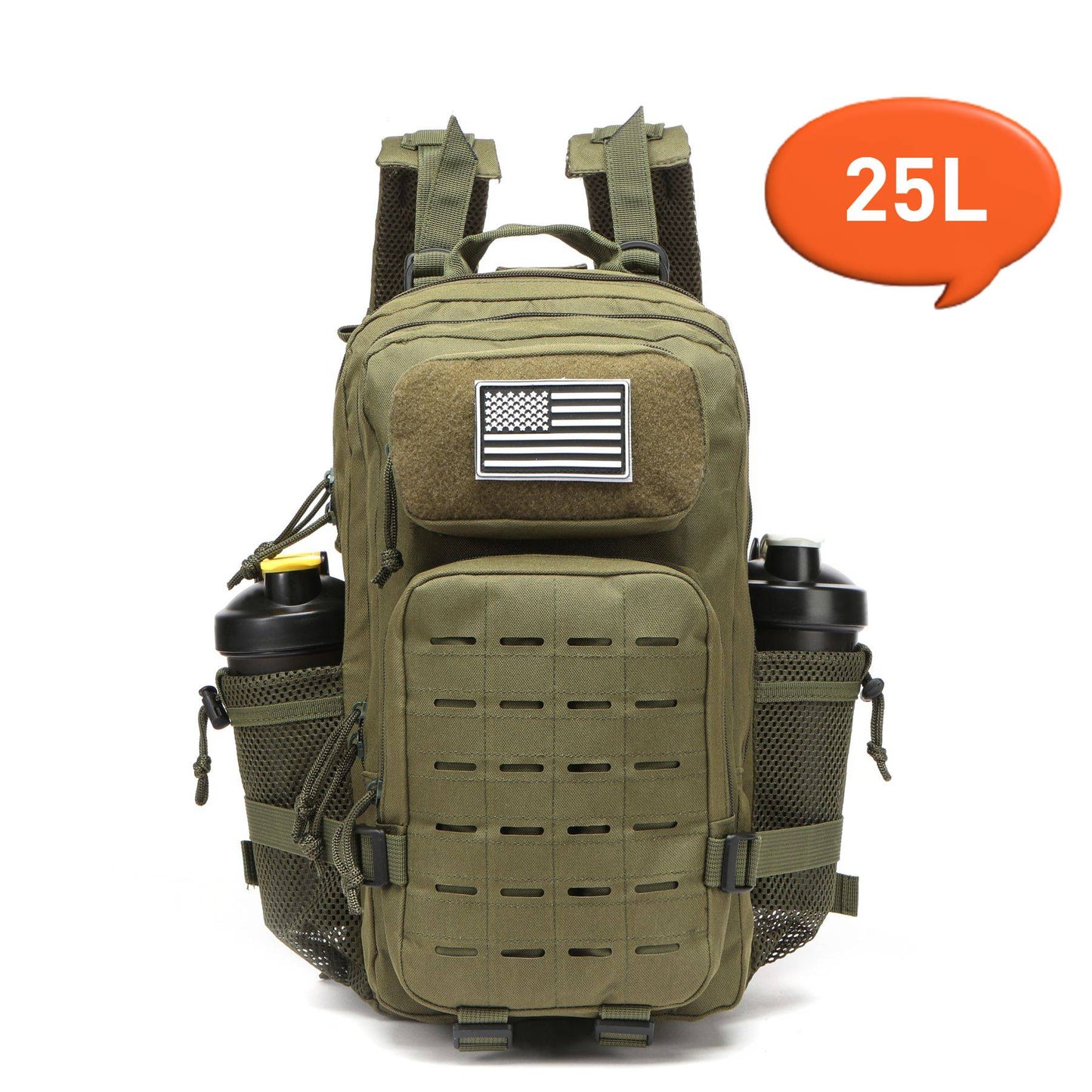 Mochila Tática 25L/50L Caça MOLLE Bolsa GYM Para Homens EDC Caminhada Ao Ar Livre Com 2 Porta-Garrafas