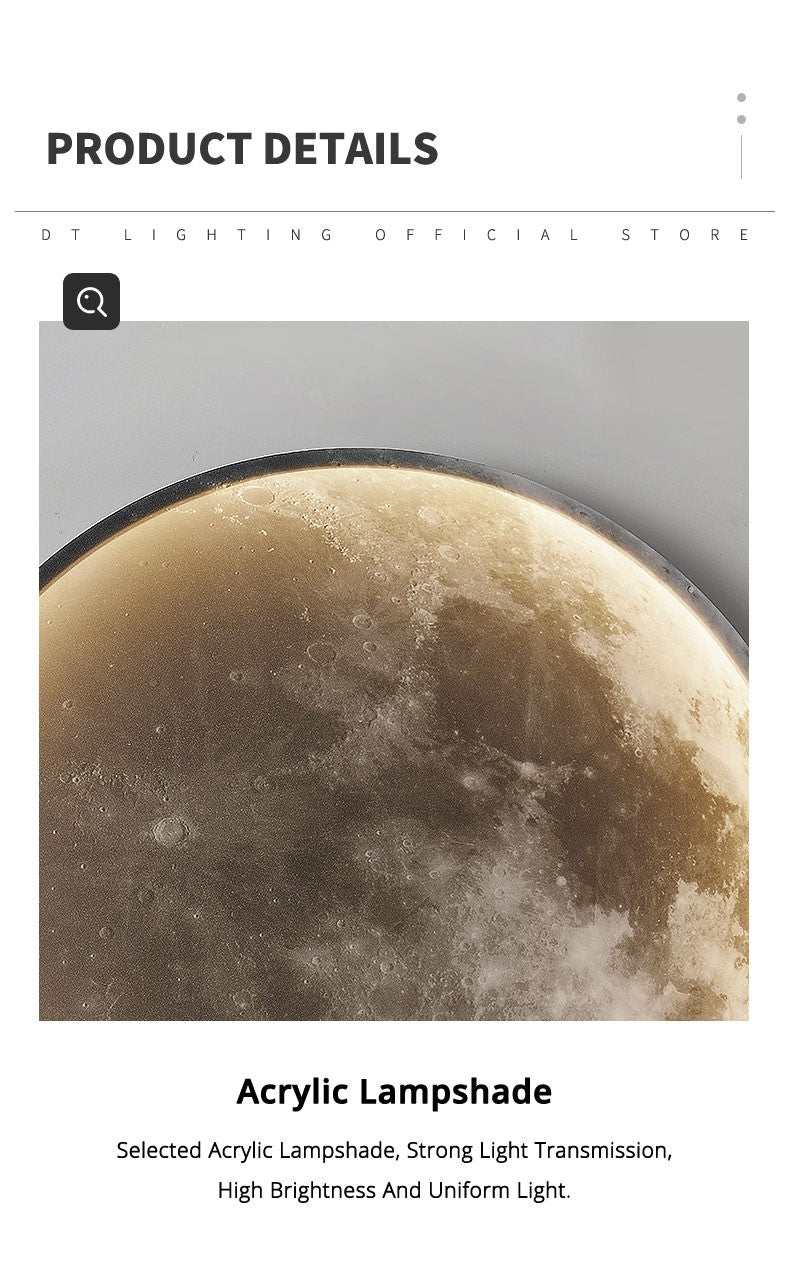 Moon Wall Lamp Living Room Background Wall Ceiling Lamp Art Bedroom Ceiling Lamp Imitating the Moon Surface Decorative Lamp