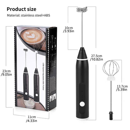 Handheld milk frother, egg beater, electric coffee machine, 3-speed rechargeable jam cake cream machine, kitchen blender