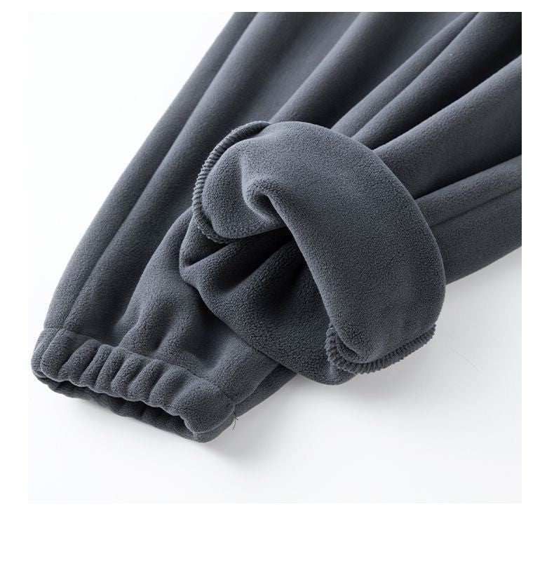 Calça Masculina Moletom Jogger Dupla Face, Mais Grossa, Folgada, Quente, Inverno, Estilo Jovem Casual, Cintura Elástica e Cor