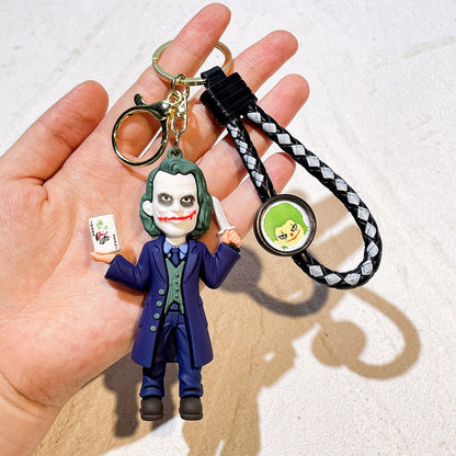 Anime Harley Quinn desenho animado Marvel Batman Coringa imagem boneca bolsa chaveiro pingente fofo Mulher Maravilha acessórios para carro chaveiro