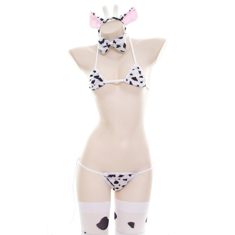 AniLV Cow Series Swimsuit Bodysuit Bikini Maid Unifrom Costume Summer Beach Kawaii Girl Swimwear Skirt Uniform Set Cosplay