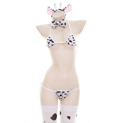 AniLV Cow Series Swimsuit Bodysuit Bikini Maid Unifrom Costume Summer Beach Kawaii Girl Swimwear Skirt Uniform Set Cosplay