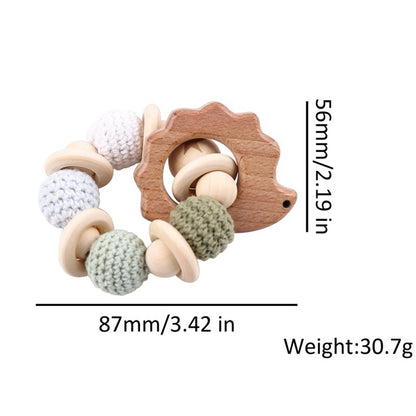 Wooden Rattle Teether Baby Toys Crochet Beads Baby Teether Baby Nursing Bracelet Rattle Chewable Teething Beads For Kids Gifts
