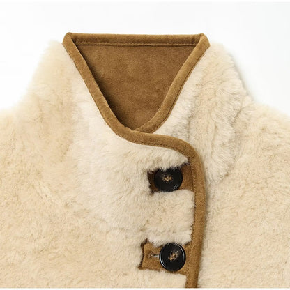 ? Fashion Double Sided Solid Jacket Women Lapel Collar Single Breasted Long Sleeve Coats 2025 Autumn New Lady Utility Outerwear