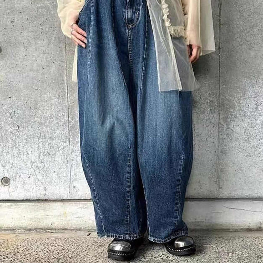 Japanese Retro High-quality Washed Loose Wide Leg Balloon Denim Pants for Men 25ss New Arrival
