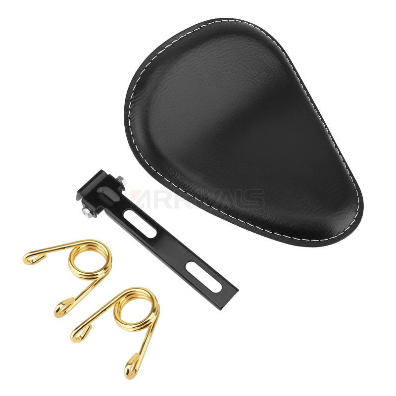 Assento de selim de couro de motocicleta retrô preto de couro solo para Harley Custom Chopper Bobber Honda Yamaha Kawasaki Suzuki