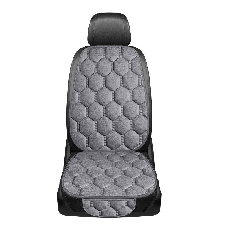 Car seat cushion three piece set, single seat, single piece, winter plush backrest, no binding, anti slip, cold resistant pad
