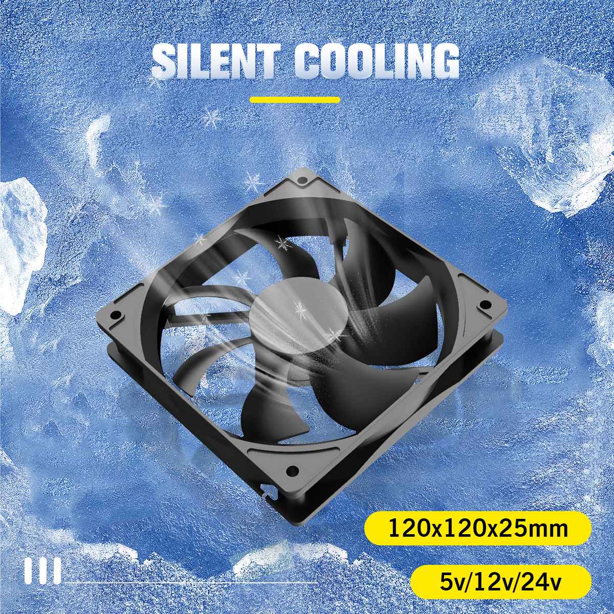 120mm 12cm 12025 Fan 5V 12V 24V 120mm*120mm*25mm Fan DC Brushless Cooling Fan 120x120x25mm USB 2PIN PC Computer Case Cooler