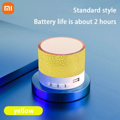 Xiaomi A10 Mini Portable Speaker Bluetooth Wireless Audio Dazzling Crack LED Light Subwoofer Support TF Card USB For PC/Mobile
