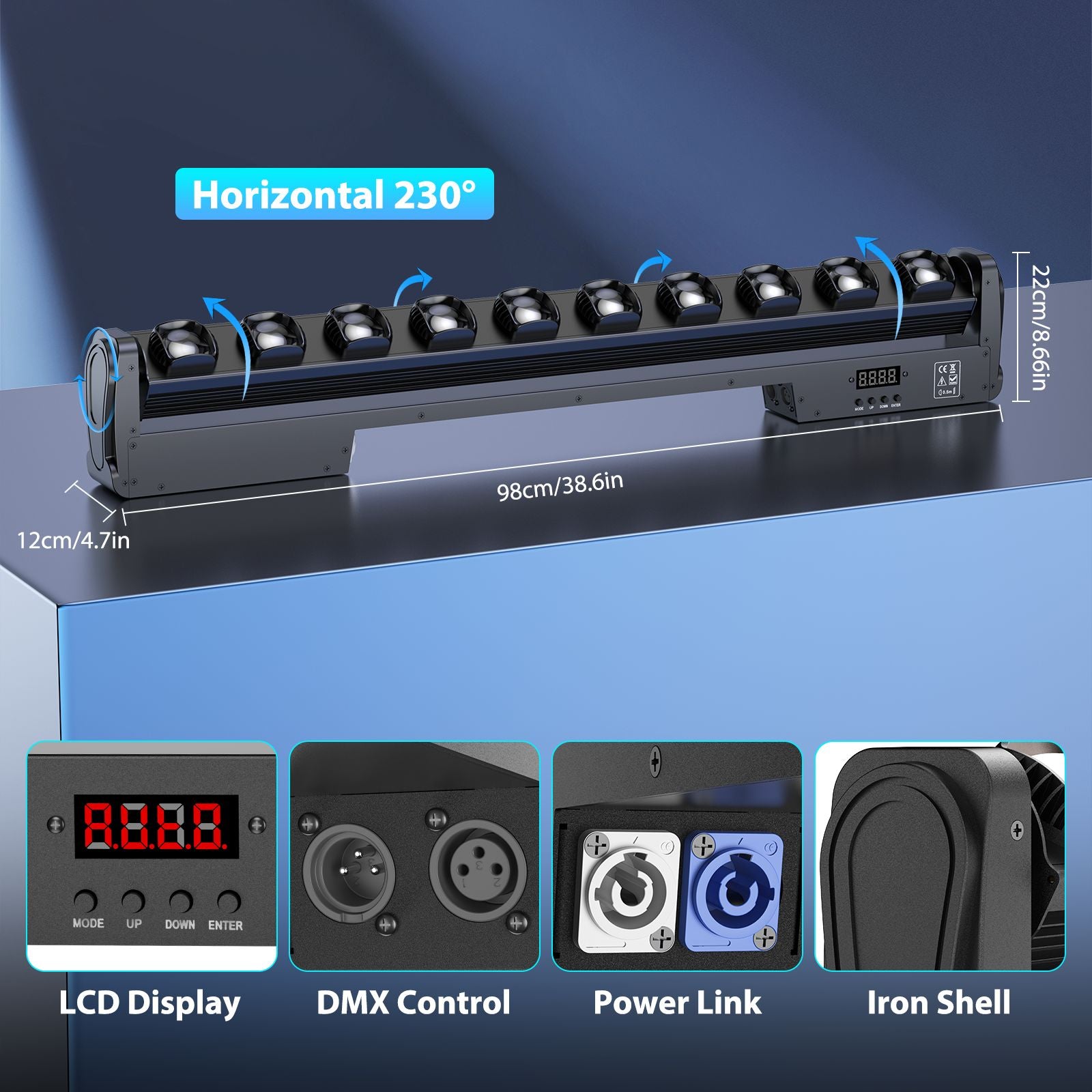 2PCS RGBW 4in1 Wall Wash Light 250W Swing Dot Beam Lights DJ Disco Party Lights LED Effect Light for Stage Theater Bar Wedding