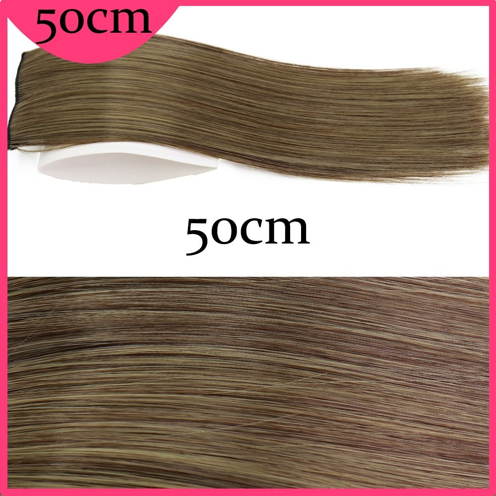 MERISI HAIR Apliques de Cabelo Sintético Liso Invisível com 2 Presilhas, Aumento de Volume, Extensões de Cabelo, Cobertura Lateral Superior