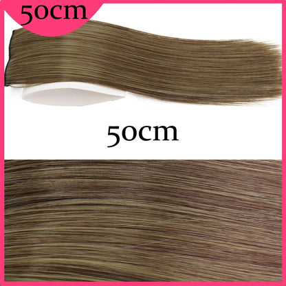 MERISI HAIR Apliques de Cabelo Sintético Liso Invisível com 2 Presilhas, Aumento de Volume, Extensões de Cabelo, Cobertura Lateral Superior
