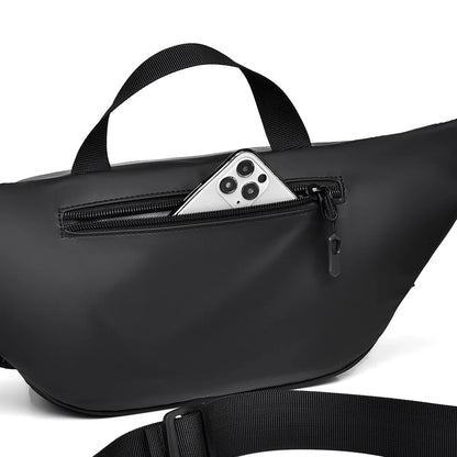 Men Multifunctional Chest Bag Solid Color New Messenger Bag Versatile Portable Shoulder Bag Large Capacity Crossbody Bag