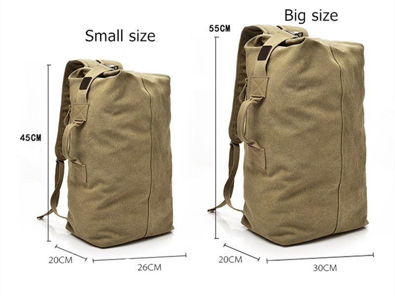 Mochila de Viagem Masculina de Grande Capacidade para Montanhismo, Bolsa de Mão, Mochilas Masculinas de Ombro Tipo Balde de Lona de Alta Qualidade