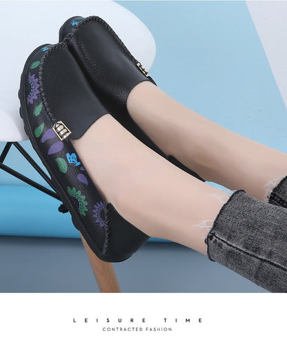 New Moccasins Women Flats Spring Female Leather Loafers Slip on Ballerina Women Casual Shoes Zapatos Mujer Plus Size 35-46