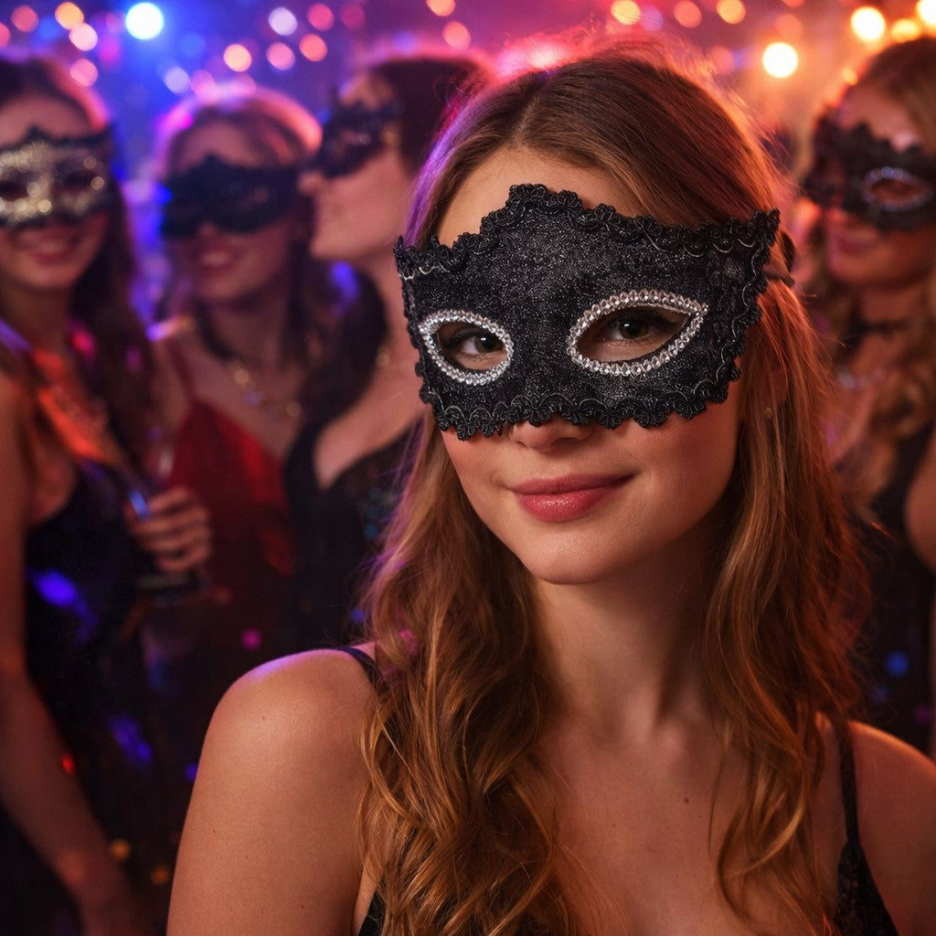 High-End Makeup Ball Mask, Half-Face Party Costume Accessory, Unisex Design for Birthdays & Festivals, Perfect for Men & Women