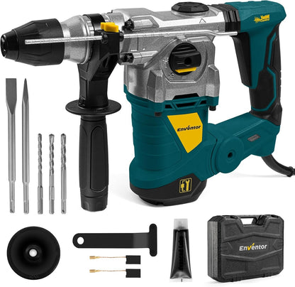 Martelete Perfurador SDS-Plus para Concreto 1-1/4 polegadas, Embreagem de Segurança com 4 Funções e Controle de Vibração