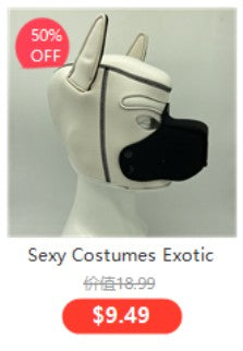 Role Play Costumes of Unisex Women Mens Cosplay Half Face Fetish Mask with Open Mouth and Nose Headgear Party Accessories