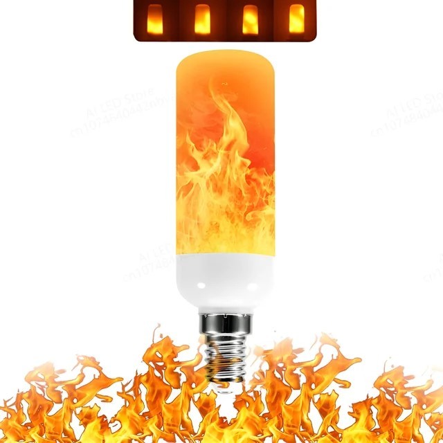 E27 E14 B22 LED Flame Bulb 9W Four Modes Flame Bulb Flashing LED Dynamic Flame Effect Light AC8V-265V 78SMD 2835 Light Bulb