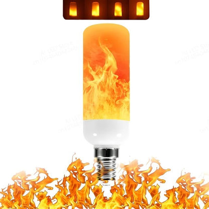 E27 E14 B22 LED Flame Bulb 9W Four Modes Flame Bulb Flashing LED Dynamic Flame Effect Light AC8V-265V 78SMD 2835 Light Bulb