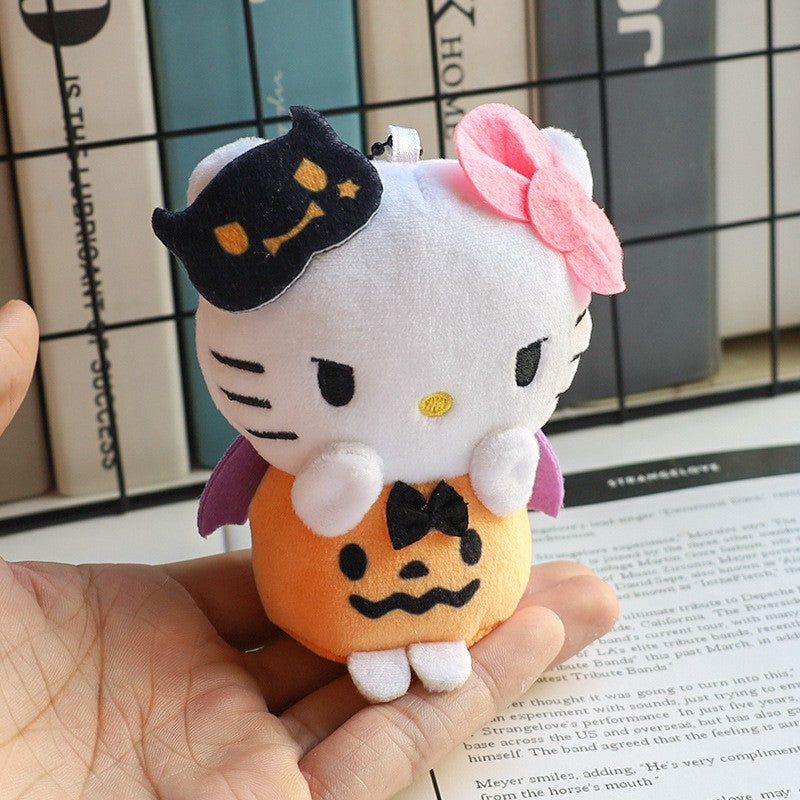Hellokitty Halloween Doll Cinnamoroll Kuromi Kawaii Ghost Plush Toy Key Pendant Bag Accessories Birthday Gifts Halloween Toys