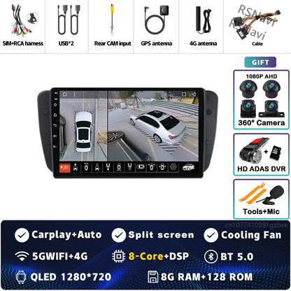 Android 15 For SEAT Ibiza 6J IV 4 2008 - 2015 2K QLED Stereo Car Radio Multimedia Video Player GPS AI Voice CarPlay Head Unit