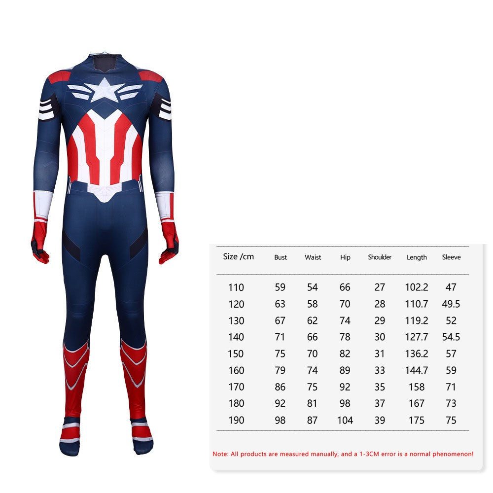 New Captain America 4 Cosplay Kid Adults Jumpsuit Superhero Clothing Creative Party Halloween Carnival Party Suit