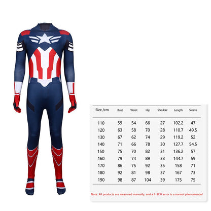 New Captain America 4 Cosplay Kid Adults Jumpsuit Superhero Clothing Creative Party Halloween Carnival Party Suit