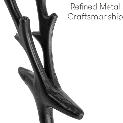 1pc Classic Elegant Black Letter Deer Figurine - Christmas Tree Topper & Year-Round Decor, Durable Plastic Home Gift