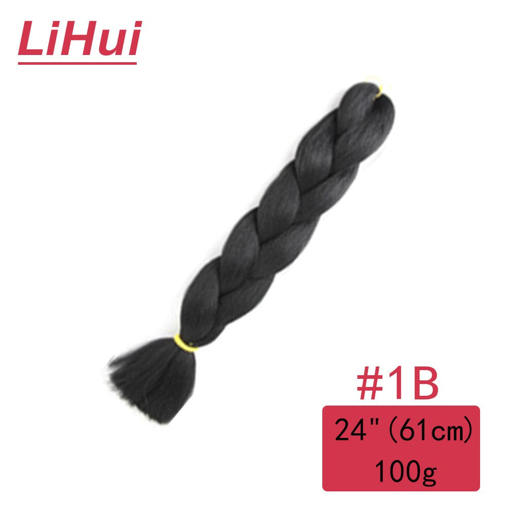 Cabelo Sintético Trança Jumbo 24 Polegadas Ombre Jumbo Extensão de Cabelo para Mulheres Tranças DIY Roxo Rosa Amarelo Cinza Lihu