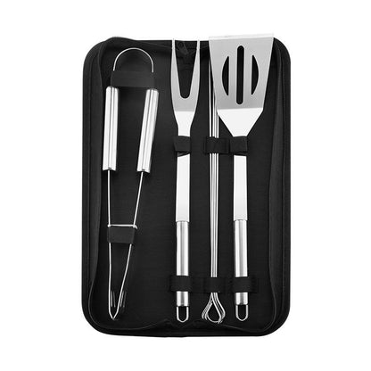 Stainless Steel BBQ Tool Set - Portable Grill Utensils in Oxford Cloth Bag, Complete Outdoor Cooking Kit for Camping &