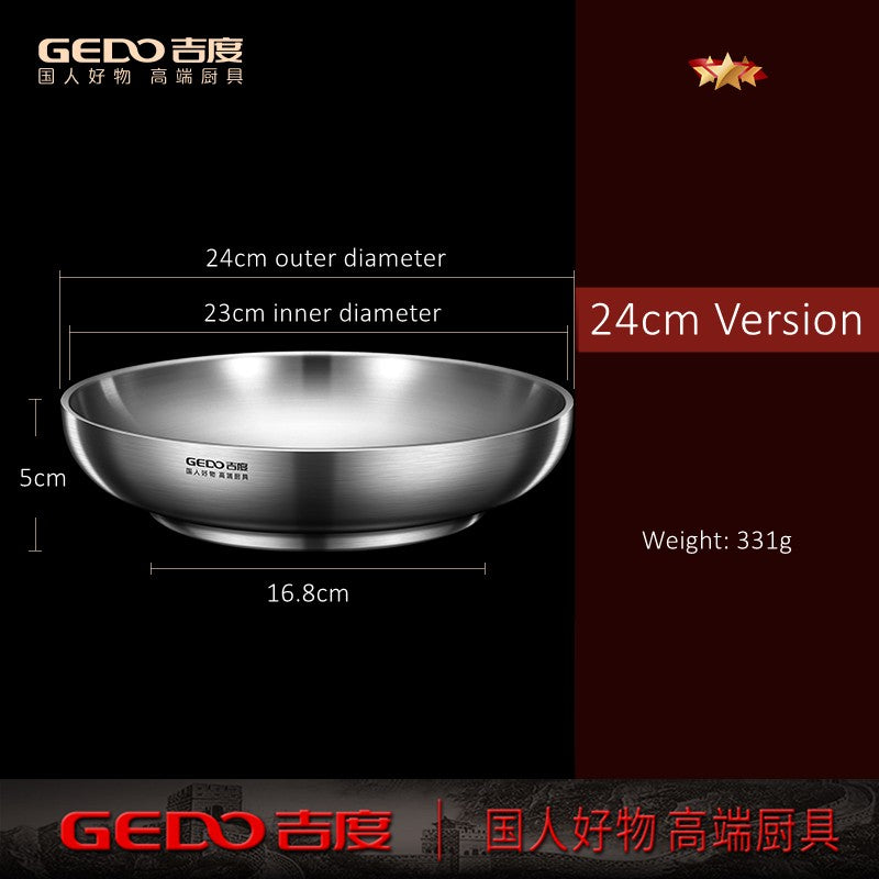 GEDO Ultra Thick Fall Resistant Sanitary Plate 2 Layer Hollow Design Heat Insulation Kitchen Dish 20cm~26cm Diameter Salad Bowl