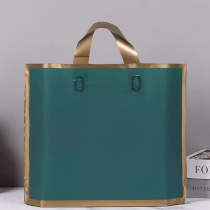 50pcs Customized Logo Tote Bags Gold Edge Colorful Party Favor Bags Clothing Packaging Shopping Bags Printed Logo