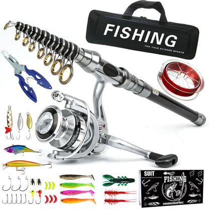 Kit de vara de pesca e molinete Para arremesso longe Luya vara de pesca e molinete combinação telescópica giratória